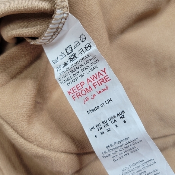 PLT Pretty Little Thing Tan Brown Sleeveless V Neck Diamond Back Dress Sz 2 - Picture 11 of 12